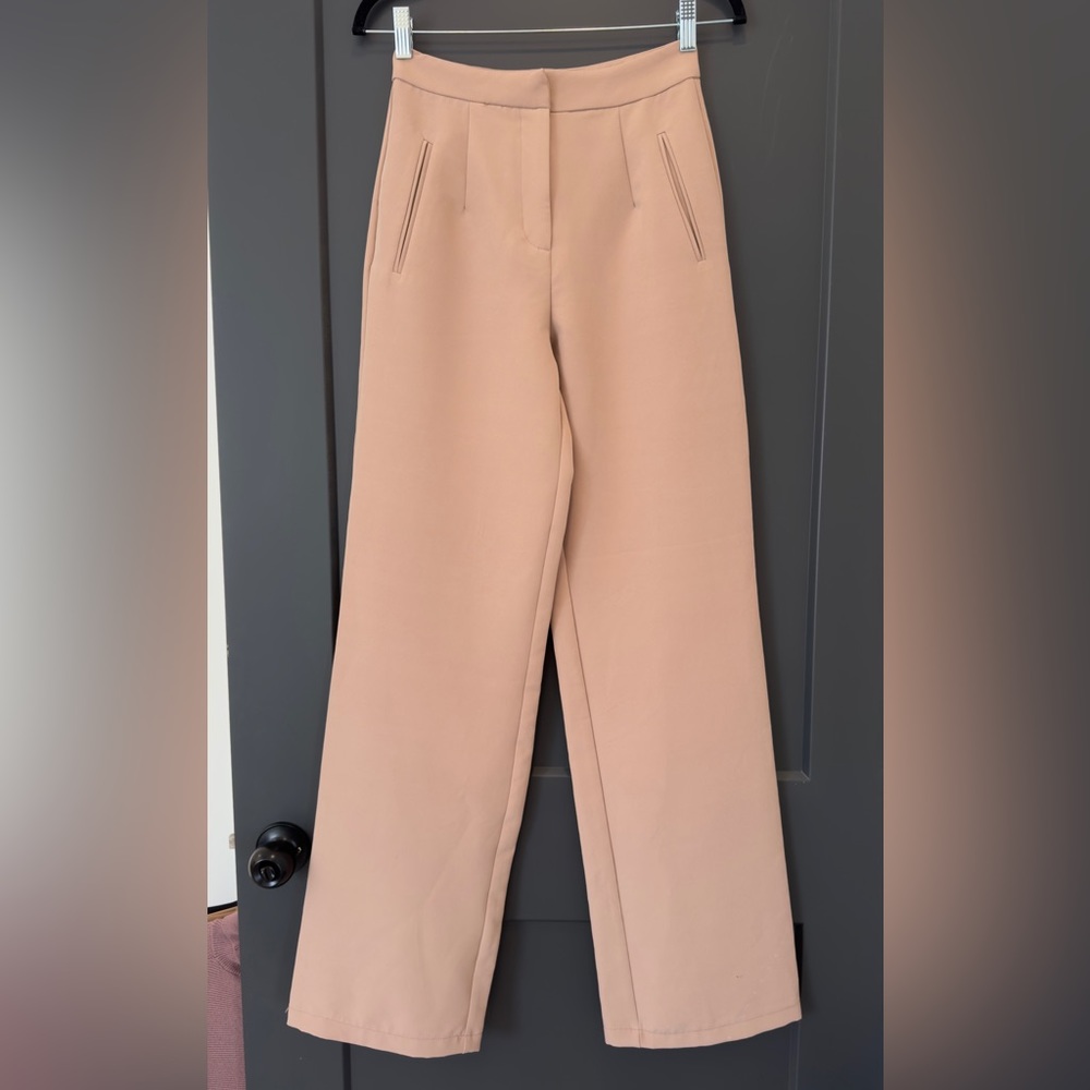 High Waisted Tailored Wide Leg Dress Pants